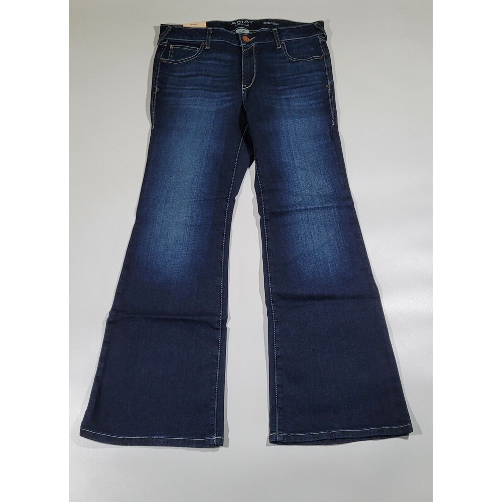 Ariat Ultra Stretch Denim Women's 31 S Perfect Rise Flare Western Jeans NWT - Picture 2 of 6